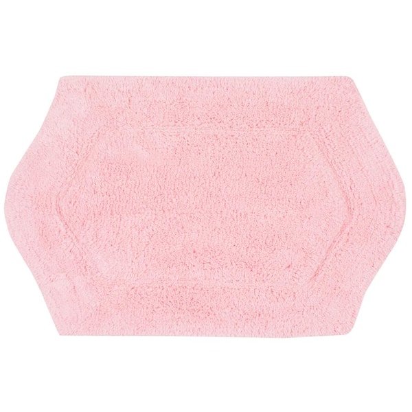 Home Weavers Inc Waterford Collection 21 in. x 34 in. Pink Cotton Rectangle Bath Rug