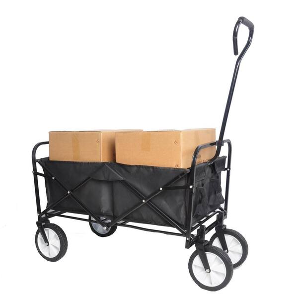 Unbranded - 2.4 cu. ft. Black Steel Garden Cart