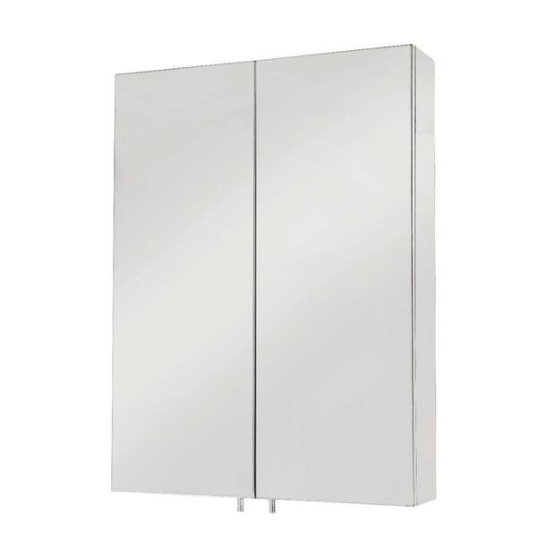 Croydex Anton 26-19/50 in. H x 19-17/25 in. W x 4-18/25 in. D Frameless Stainless Steel Surface-Mount Bathroom Medicine Cabinet