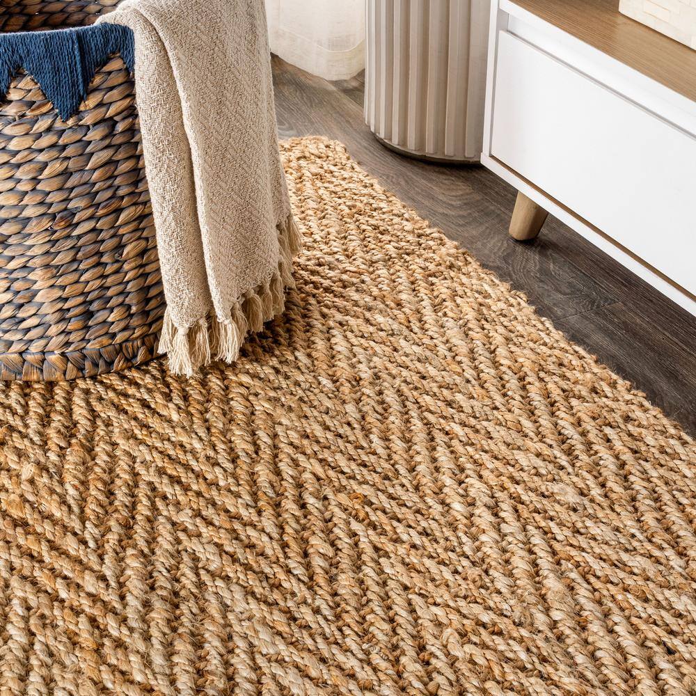 Espina Natural Jute 3x5 Handwoven Herringbone Area Rug