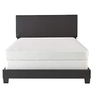 Florence Upholstered Faux Leather Platform Bed, King, Black