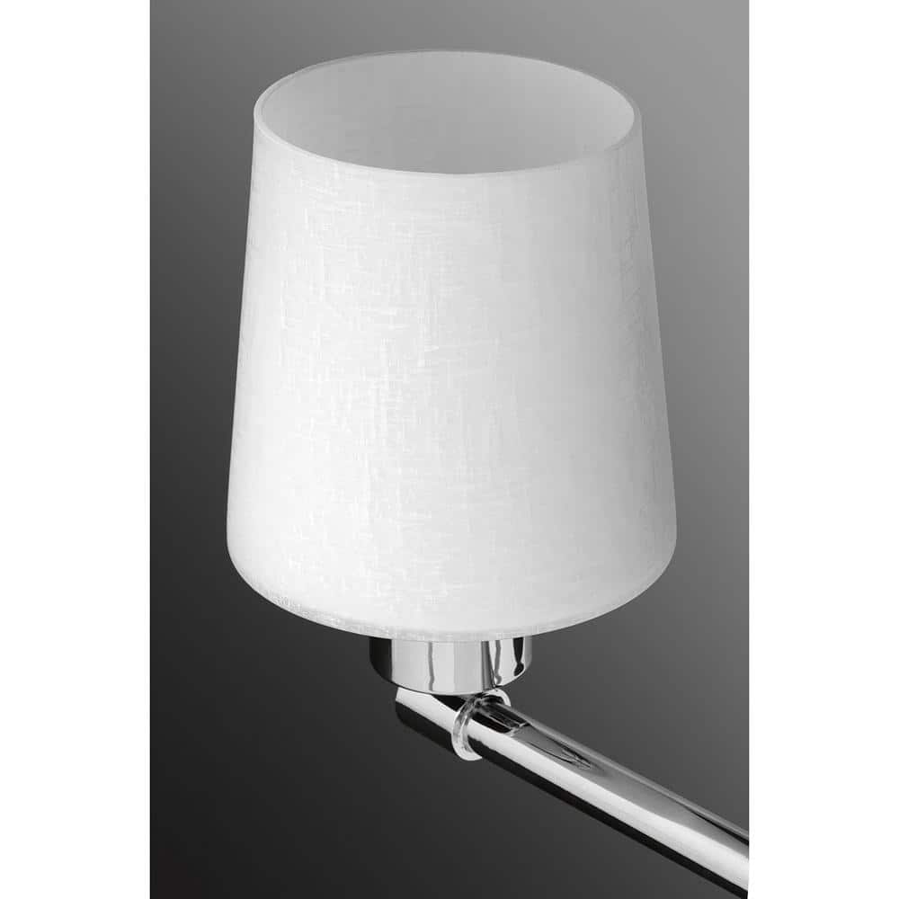 Polished Chrome 3-Light Bath Vanity with Etched Linen Glass Shades