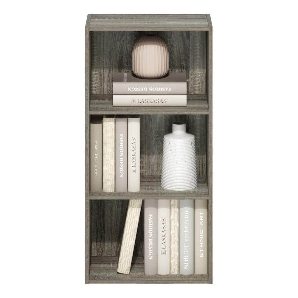 Contemporary French Oak White 3-Tier Open Shelf Bookcase