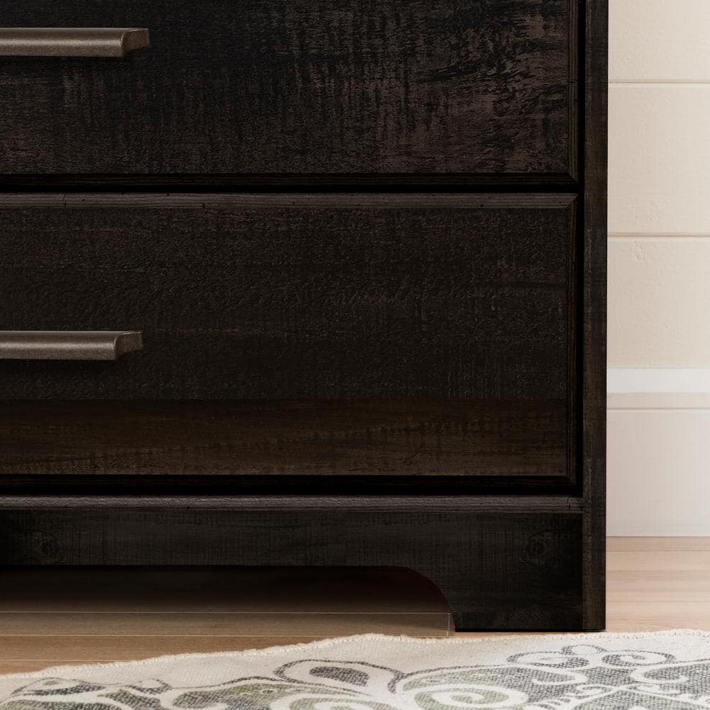 Versa 5-Drawer Rubbed Black Dark Wood Dresser