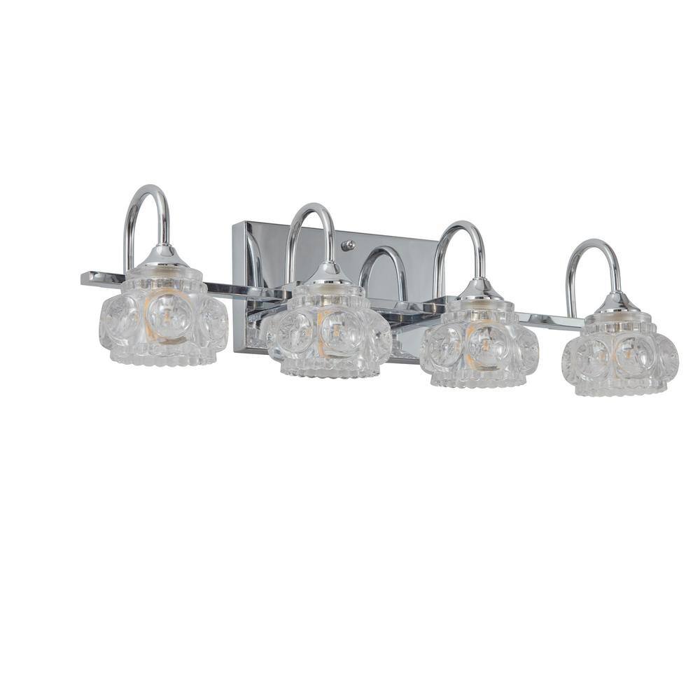 22.8 in. W 4-Light Bathroom Vanity Light Wall Mounted Lighting Over Mirror, Brushed Nickel, G9 Base, No Bulbs Included price history on PriceWatchPro