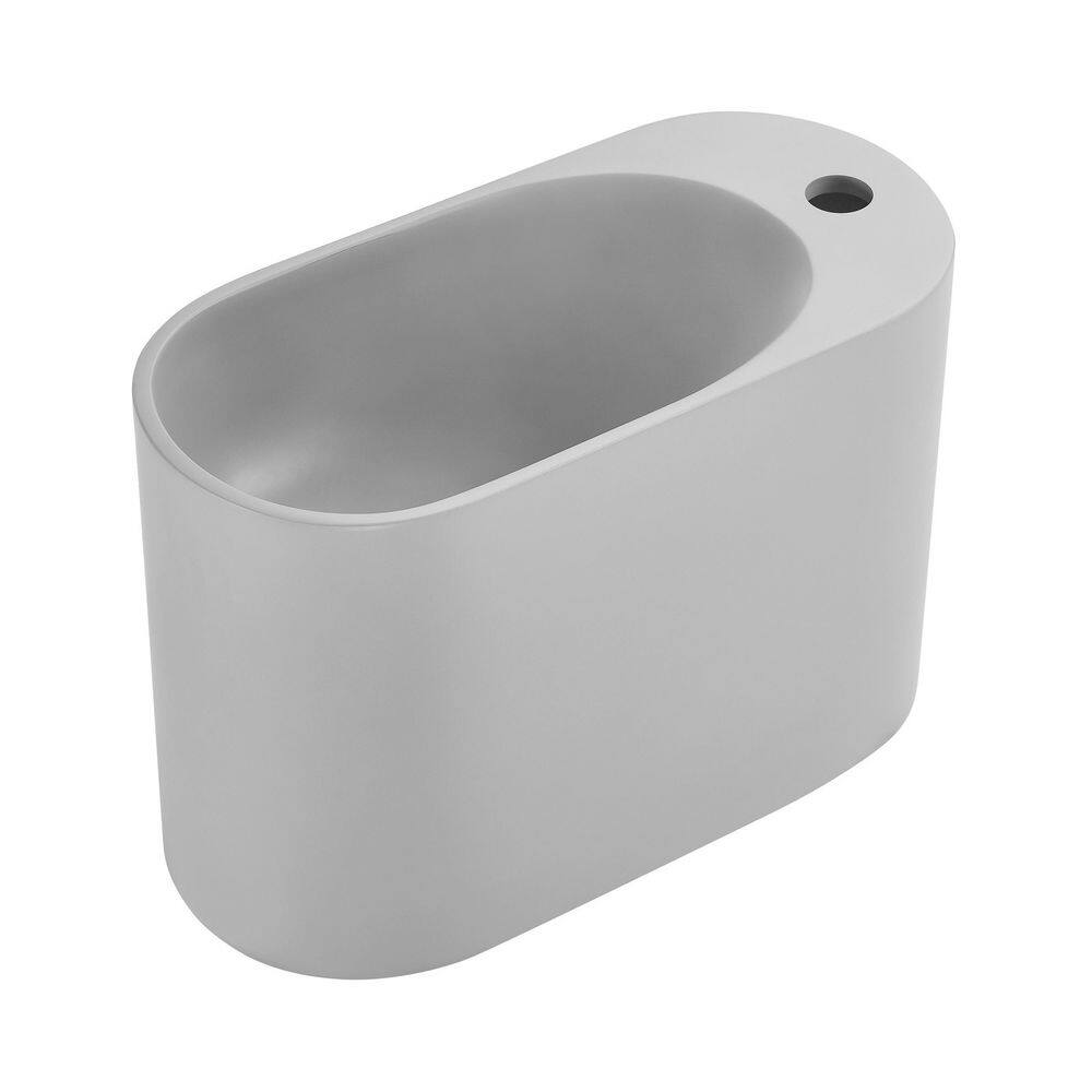 Terre 17.5" Gray Ceramic Wall-Mount Bathroom Sink