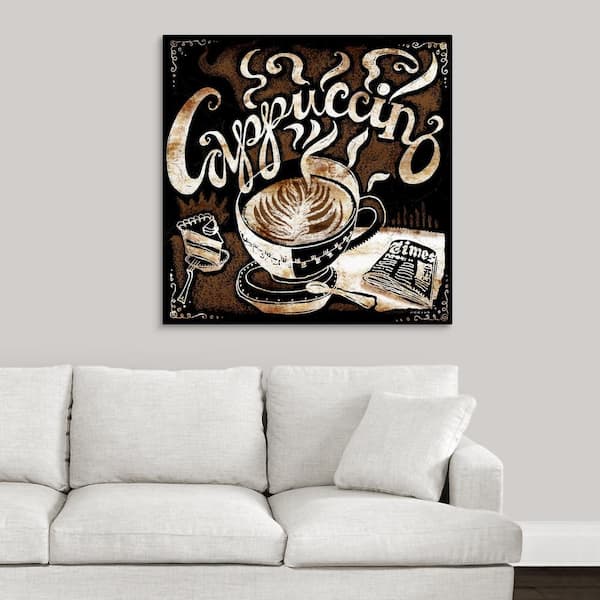 Cappuccino, Cake and Newspaper by Peter Horjus Canvas Wall Art