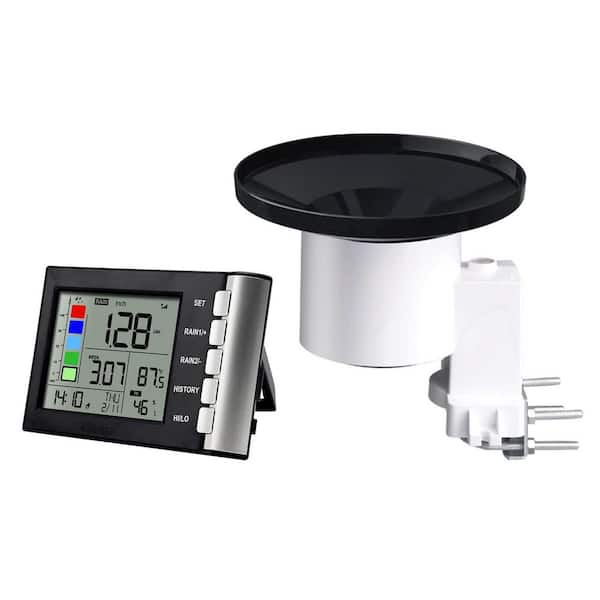 Plastic Wireless Rain Gauge Weather Station with Indoor Thermometer and Hygrometer