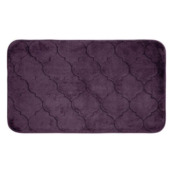 BounceComfort Faymore Plum 17 in. x 24 in. Memory Foam Bath Mat