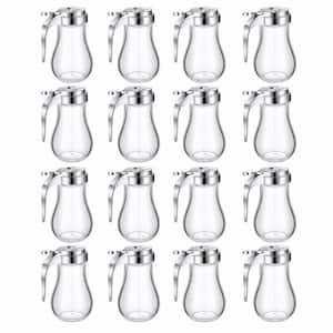 16 Pack 6 oz. Syrup Dispensers Glass Bottle Pancake Syrup Container Jar Pot for Maple Chocolate Retracting Spout Sugar
