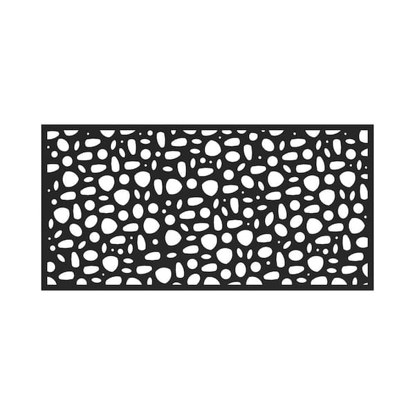 3 ft. x 6 ft. River Rock Black Polypropylene Decorative Screen Panel