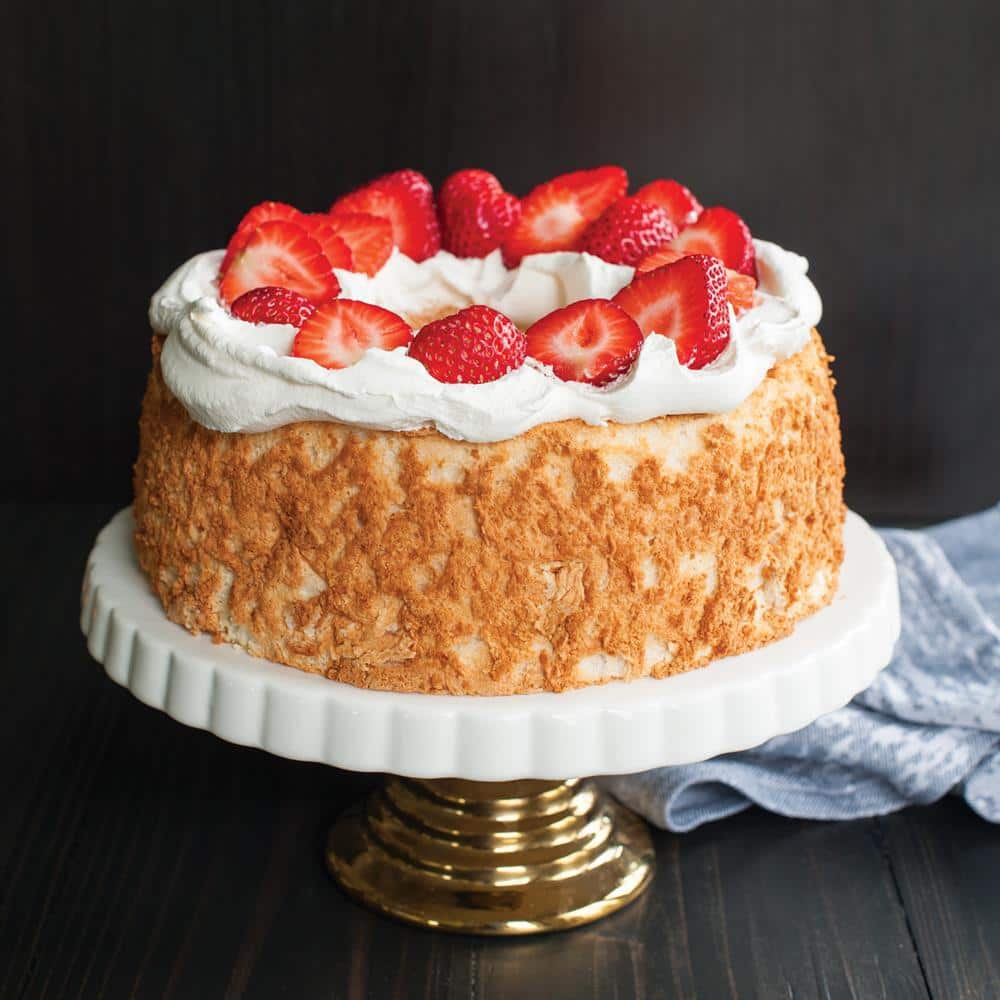 Silver Aluminum Non-Stick Angel Food Cake Pan with Cooling Feet