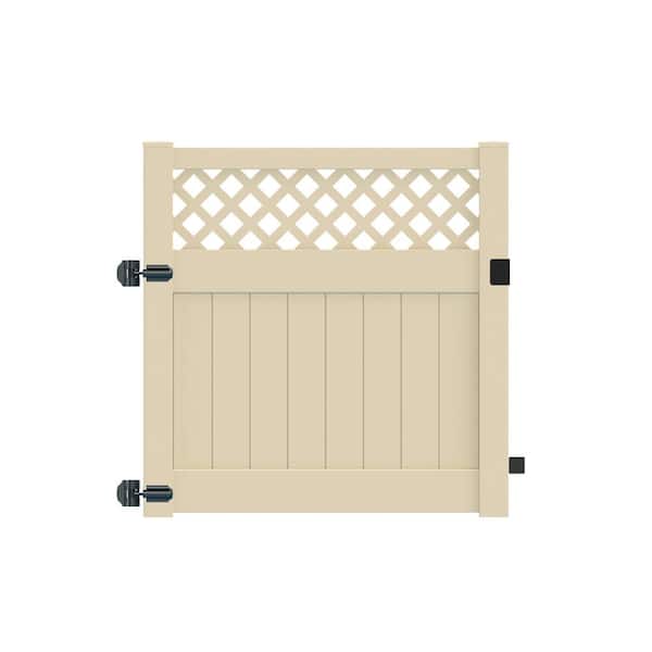 Barrette Outdoor Living Anderson 5 ft. W x 5 ft. H Sand Vinyl Un-Assembled Fence Gate