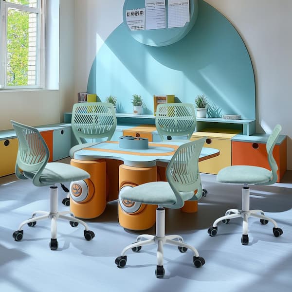 Homy Casa CARNAT Mint Green Ergonomic Kids Desk Chair Adjustable