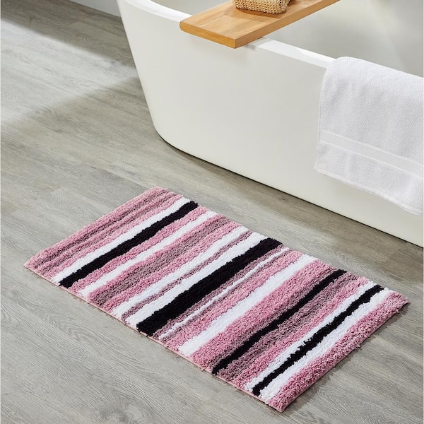 Better Trends Griffie Collection 17 in. x 24 in. Purple Polyester Rectangle Bath Rug