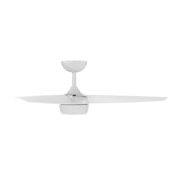Ferris 52 in. Smart Indoor/Outdoor Matte White Standard Ceiling Fan Selectable 5CCT Integrated LED with Remote