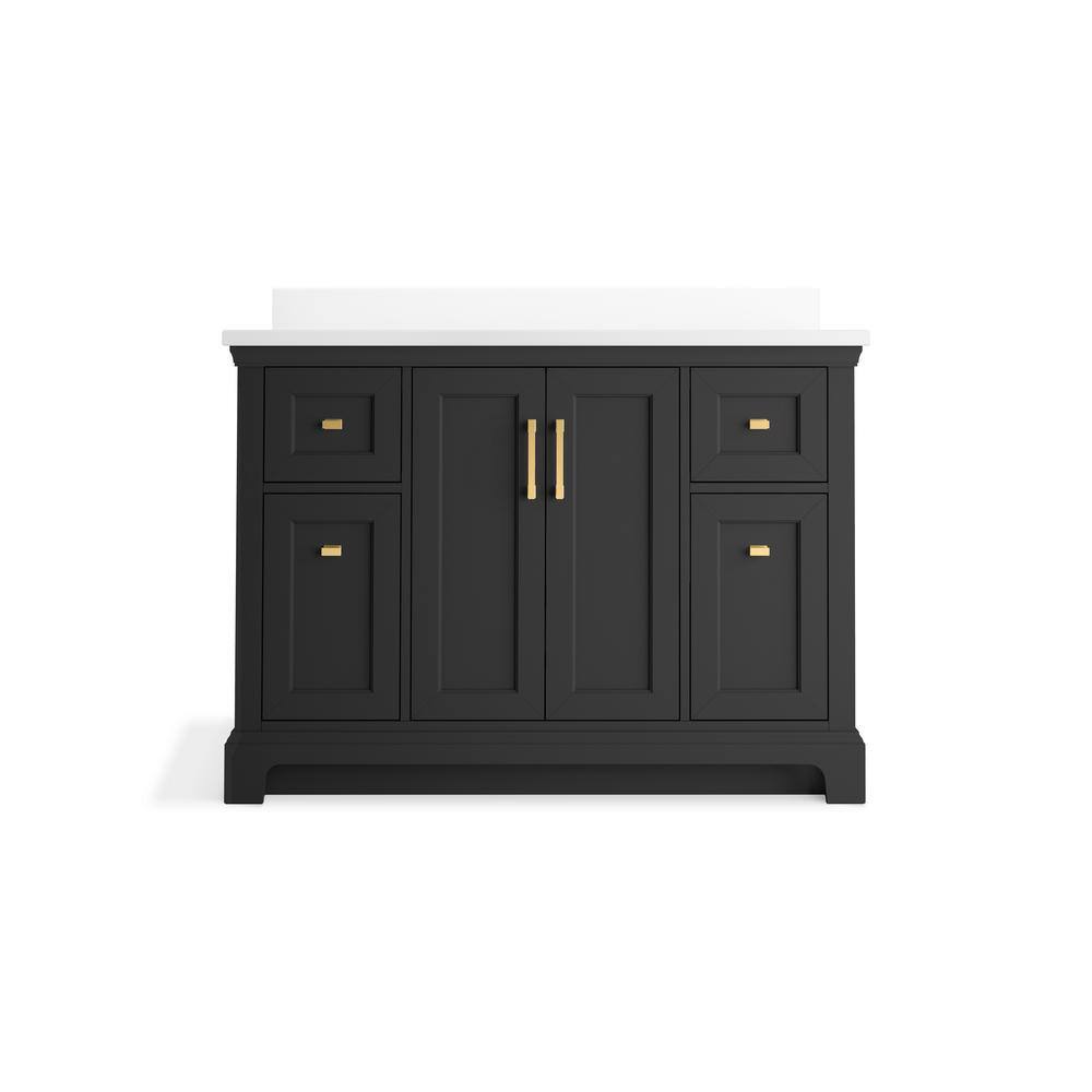 Charlemont 48" Dark Warm Gray Bathroom Vanity with Quartz Top