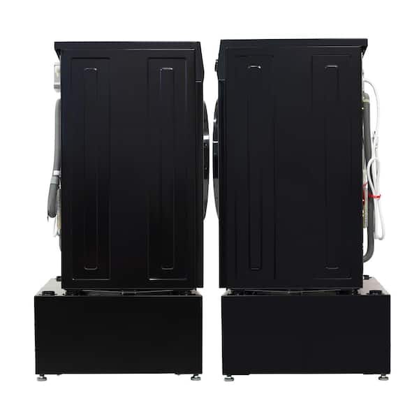 1.62 cu. ft. 110-Volt Vented Sani Combo Washer Dryer Combo Pet Cycle and Pedestal ADA in Black