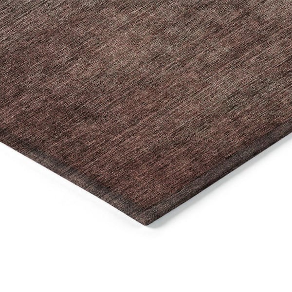 Teal Blue, Chocolate, Charcoal 5 ft. x 8 ft. Woven Abstract Polyester Rectangle Indoor / Outdoor Area Rug