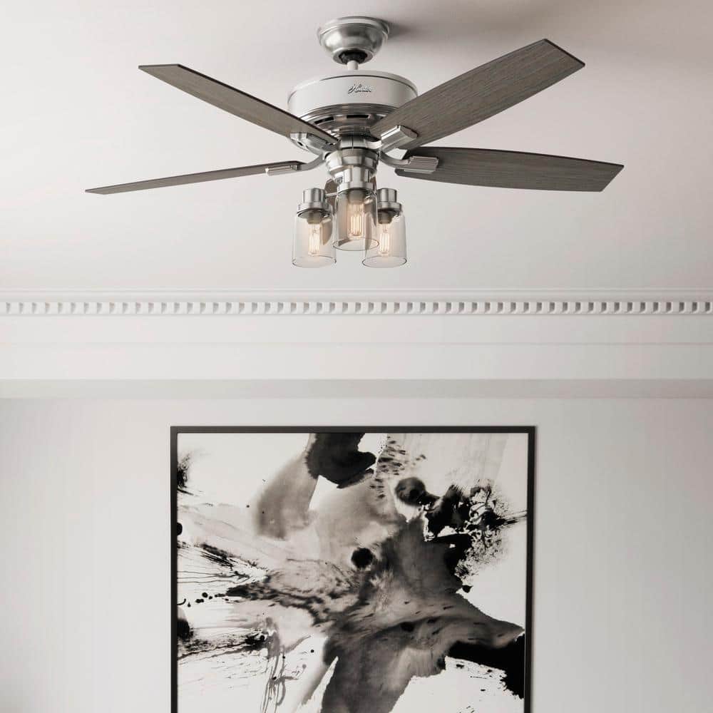 Hunter Bennett 52 in. LED Indoor Brushed Nickel Ceiling Fan with 3