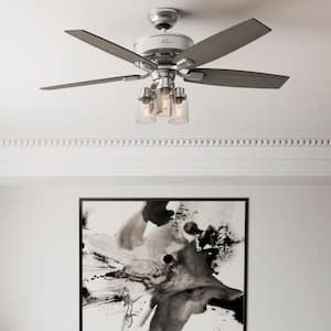 Bennett 52 in. LED Indoor Brushed Nickel Ceiling Fan with 3-Light Kit and Handheld Remote Control