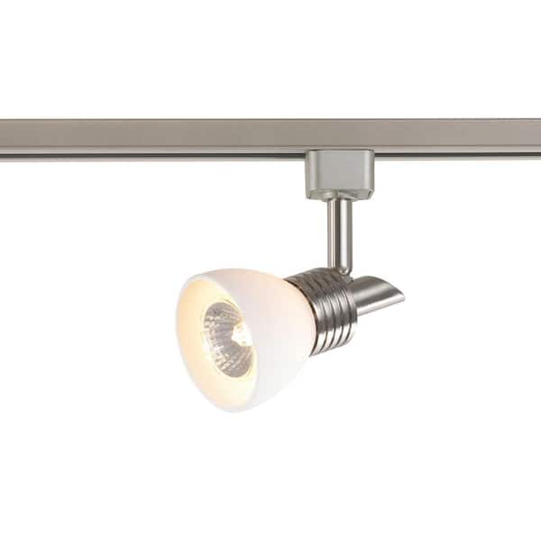 Commercial Electric 1-Light White Glass Linear Track Lighting Head