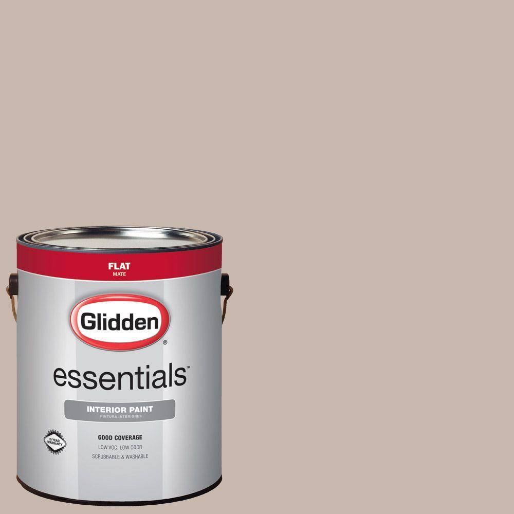 Glidden Essentials 1 gal. HDGWN01U Mocha Bisque Flat Interior Paint HDGWN01UE01FN