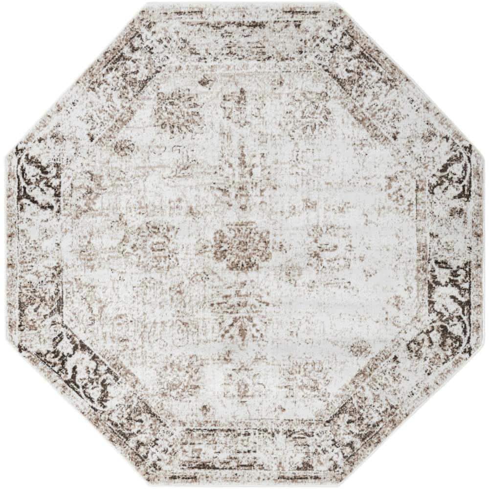 Unique Loom Sofia Casino Beige 7 ft. 10 in. x 7 ft. 10 in. Area Rug