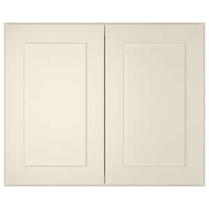 30-in. W x 24-in. D x 24-in. H in Shaker Antique White Plywood Ready to Assemble Wall Bridge Kitchen Cabinet 2 Doors