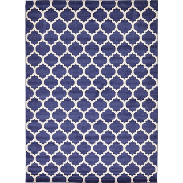 Trellis Philadelphia Navy Blue/Beige 10' 0 x 14' 0 Area Rug