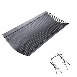 27 in. Ash Pan Drip Pan with 2-Piece Fire Grate Hanger for Grill Grates Replacement Part
