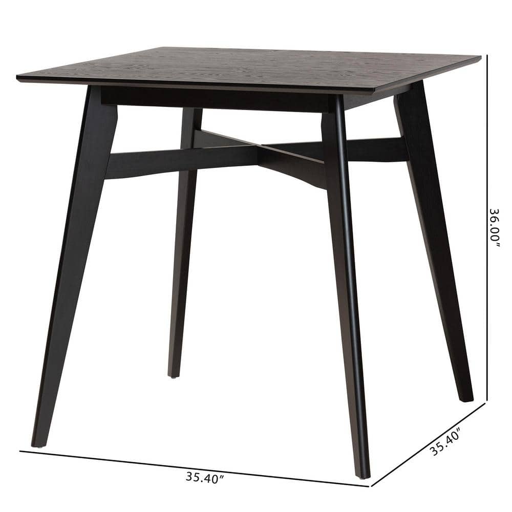 Leena Black Wood Rectangle Counter Height Pub Table