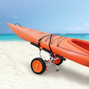 Heavy Duty Kayak Cart 450 lbs. Load Capacity Detachable Canoe Trolley Cart with 12 in. Solid Tires for Kayaks, Canoes