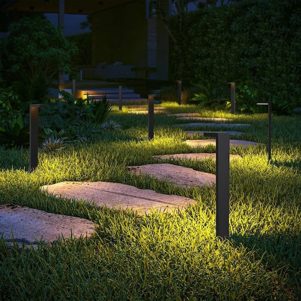 Low Voltage Black Aluminum LED Weather Resistant Outdoor Landscape Path Lights (2-Pack)