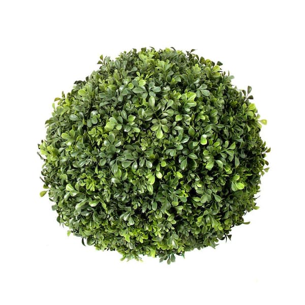 17 in. Green Outdoor English Artificial Boxwood Ball