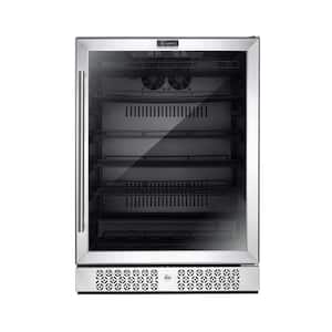 24 in. 5.2 cu. ft. Single Zone 140 of (12 oz.) Can Built-In/Freestanding Beverage Cooler in Stainless Steel