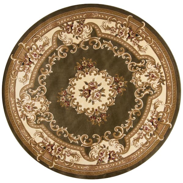 MILLERTON HOME Traditional Morrocan Green/Ivory 8 ft. x 8 ft. Round Area Rug