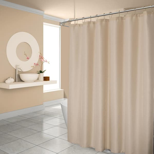 Dainty Home Hotel Waffle 70 in. x 72 in. Beige Classic Shower Curtain