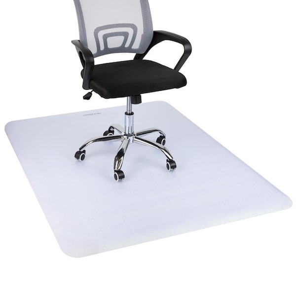 Mind Reader Clear PVC Office Chair Mat for Carpet Under Desk Protector 60 in. L x 46.25 in. W x 0.125 in. H