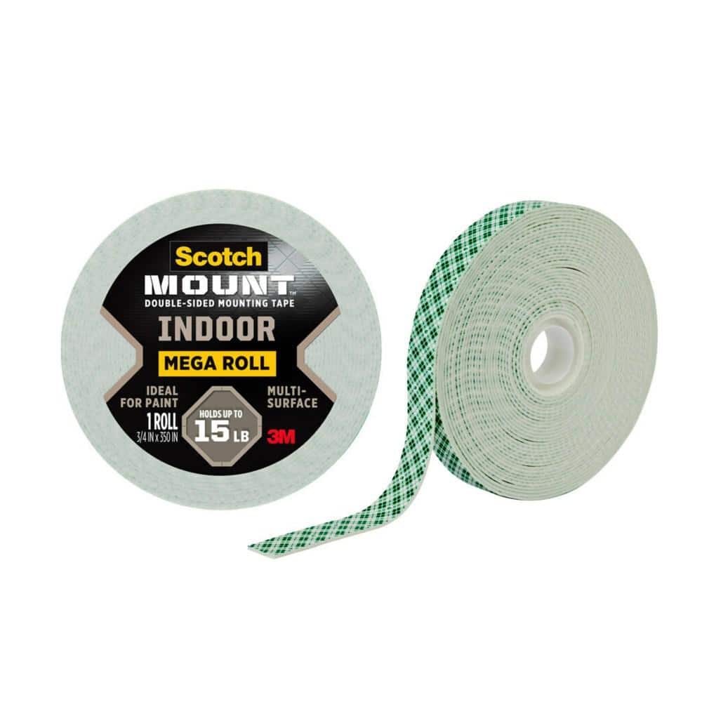 Scotch 1 in. x 1.60 yds. Clear Indoor Permanent Double-Sided Mounting Tape  410DC-SF - The Home Depot