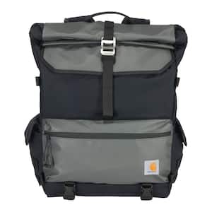 22.05 in. 40L Nylon Roll Top Backpack Black OS