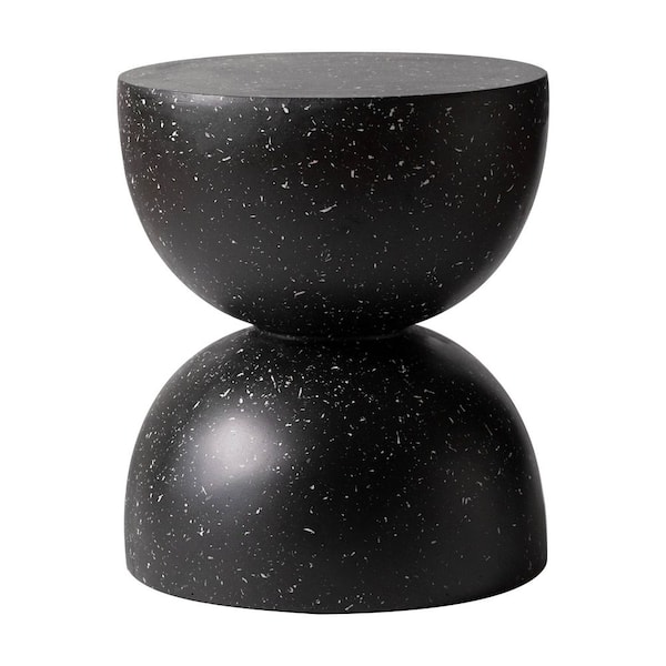 Leisuremod Minimalist Side Table in Fiber stone Hourglass