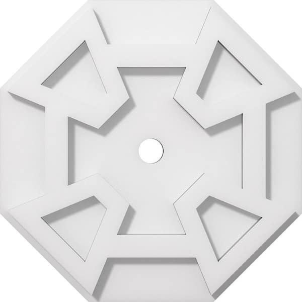 Ekena Millwork 1 in. P X 4 in. C X 12 in. OD X 1 in. ID Logan Architectural Grade PVC Contemporary Ceiling Medallion