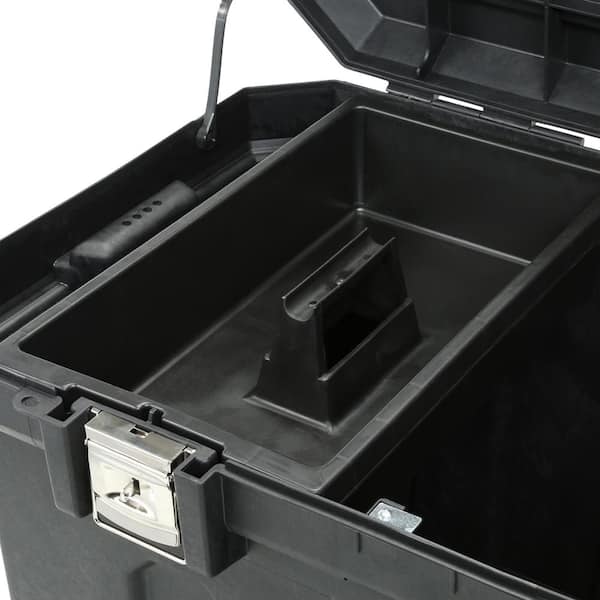 50 Gal Portable Rolling Tool Box Truck Bed Job Site Large Mobile Storage Chest 