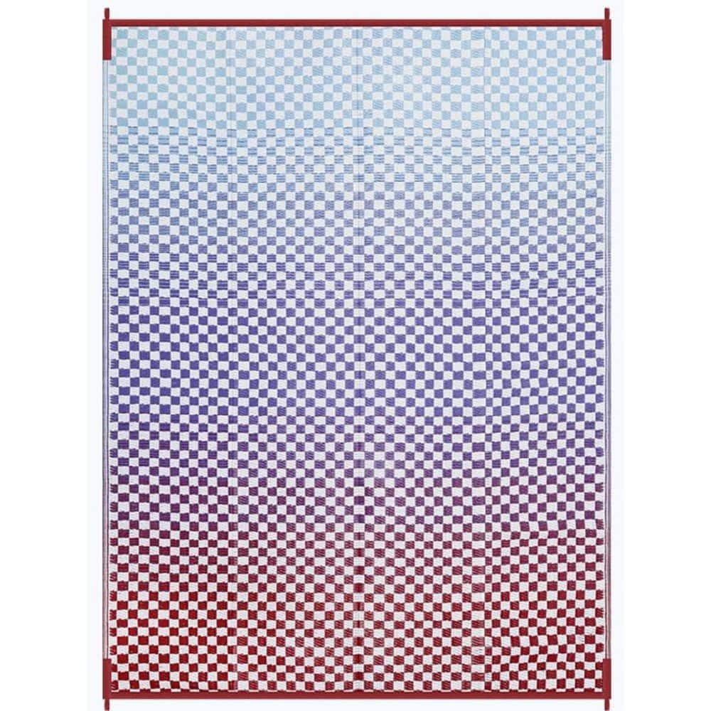 Waterproof 9 x 12 Outdoor Rug-Blue Purple Gradient Geometric Patio Rug price history on PriceWatchPro