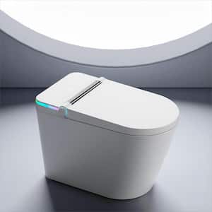 1.5 in. 1-Piece 1.28 GPF Dual Flush Tankless Elongated Smart Toilet Bidet in White Seat Included