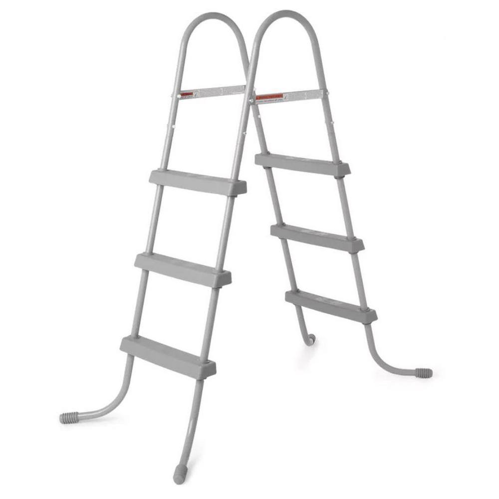 Bestway 36 in. Steel Above Ground Swimming Pool Ladder NoSlip Steps