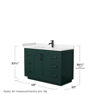 Miranda 48 in. W x 22 in. D x 33.75 in. H Single Bath Vanity in Green with Carrara Cultured Marble Top