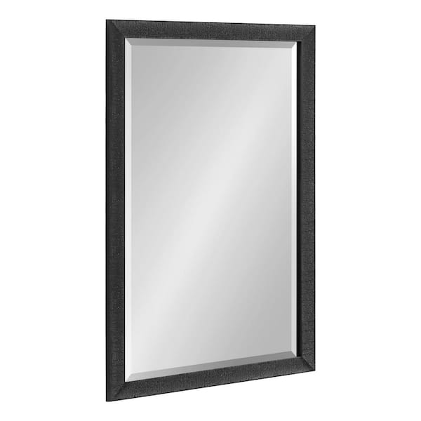 Kate and Laurel Reyna 20.00 in. W x 30.00 in. H Black Rectangle Modern Framed Decorative Wall Mirror