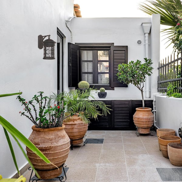 Designers Fountain - Ellington Oil Rubbed Bronze 1-Light Outdoor Line Voltage Hardwired Porch Light Wall Sconce with No Bulb Included